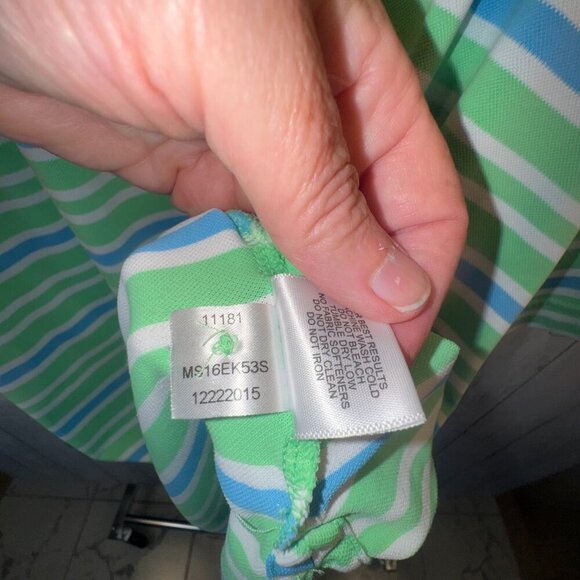 Peter Millar Men Sz XL Summer Comfort Short Sleeve Golf Polo Shirt Blue Striped - Picture 5 of 9